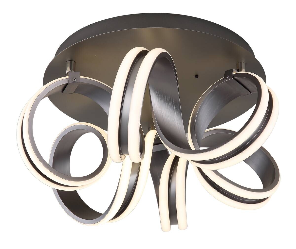 GLOBO Deckenleuchte dunkelgrau Opal Metall Aluminium H/D: ca. 25x46 cm 1 Brennstellen