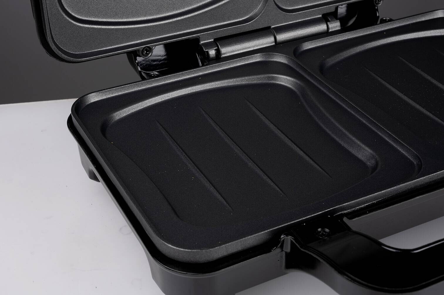 Sandwichtoaster silber schwarz B/H/L: ca. 12x26,5x31,5 cm