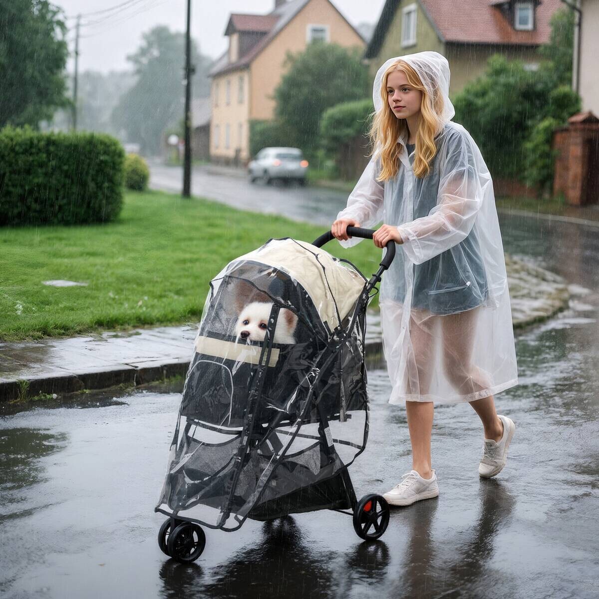 PawHut Hundebuggy khaki Polyester B/H/L: ca. 51,5x100x80,5 cm