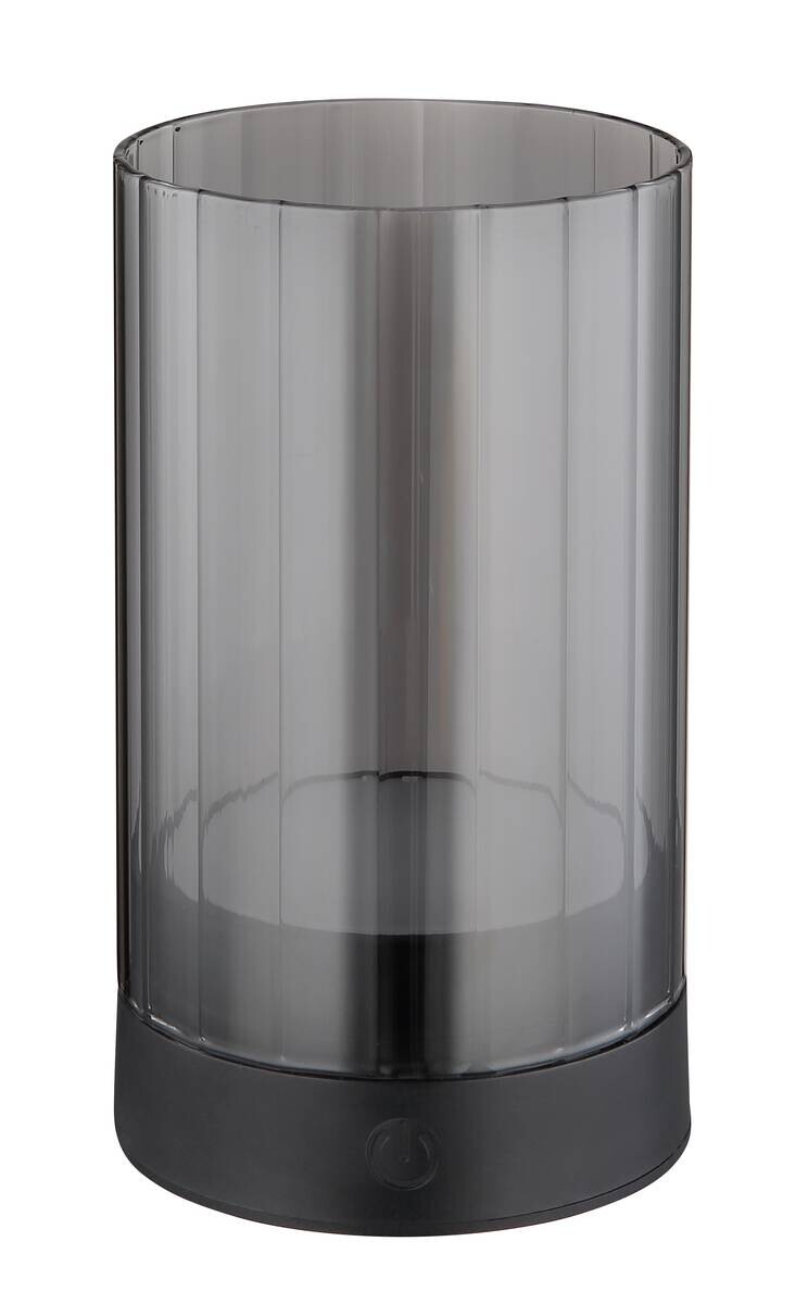 GLOBO LED-Tischleuchte Pixy schwarz Rauch Glas H/D: ca. 14x8 cm