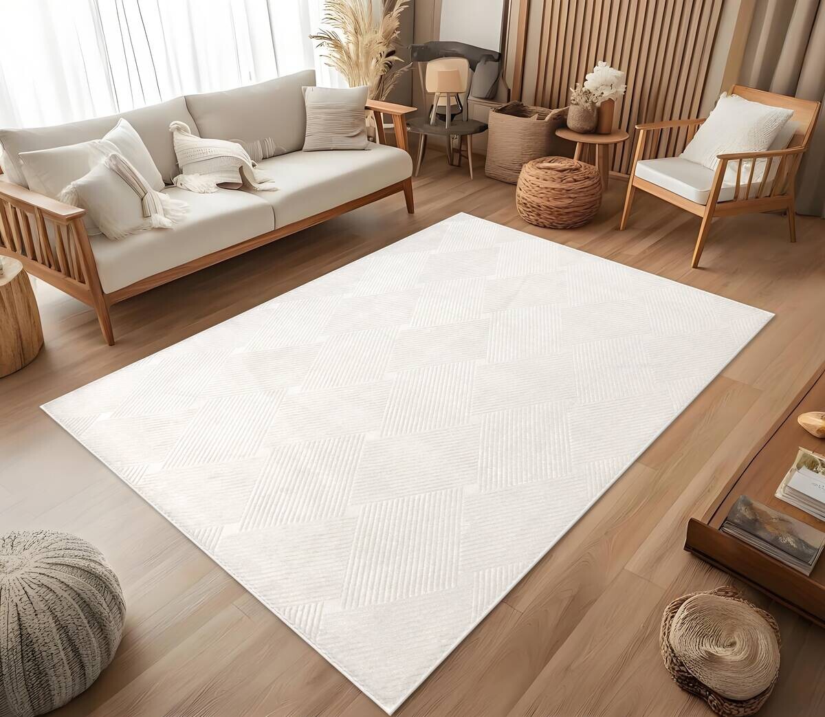 Fellimitat Monaco beige B/L: ca. 160x230 cm