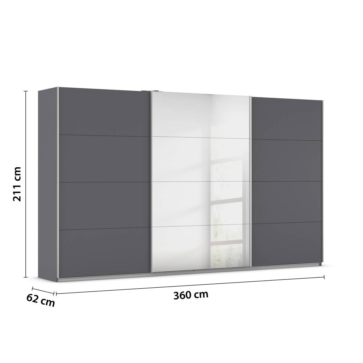 Kleiderschrank Kulmbach grau B/H/T: ca. 360x210x62 cm