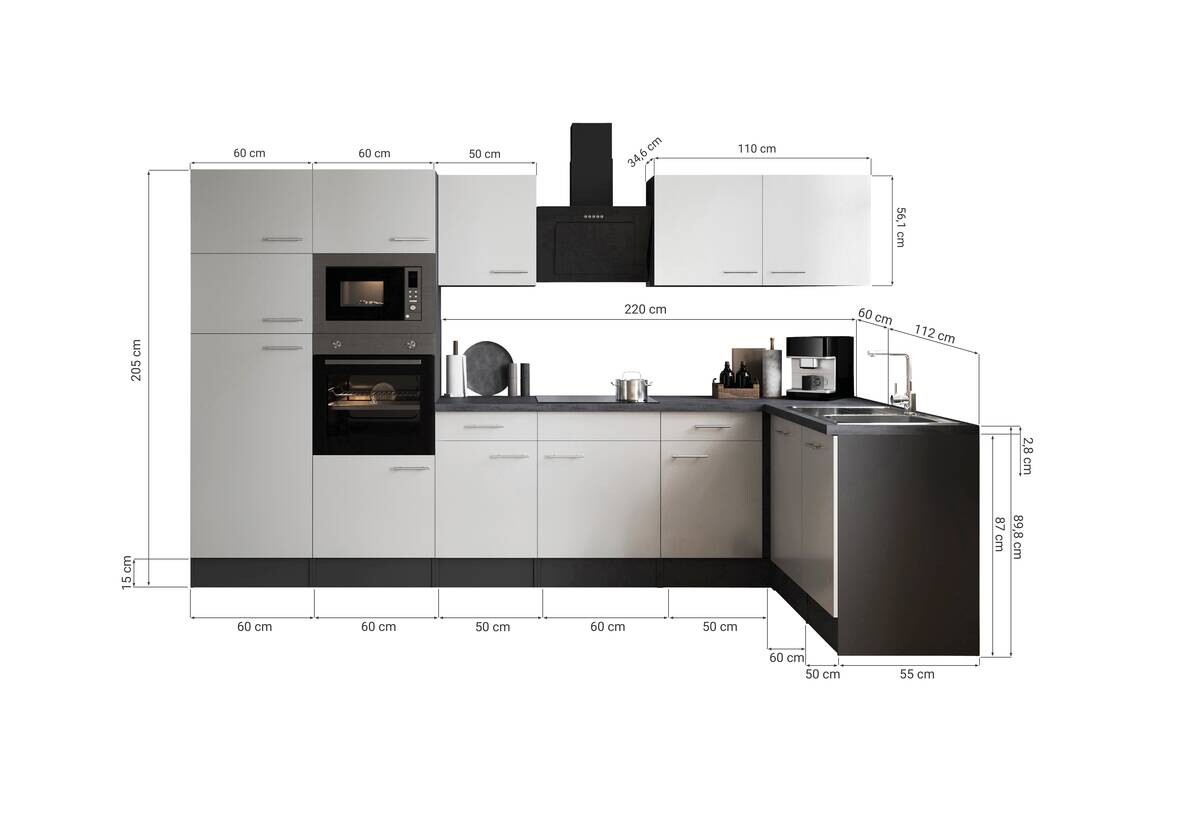 Winkelküche Oliver B/H/T: ca. 340x205x172 cm | 340,00/205,00/172,00 cm