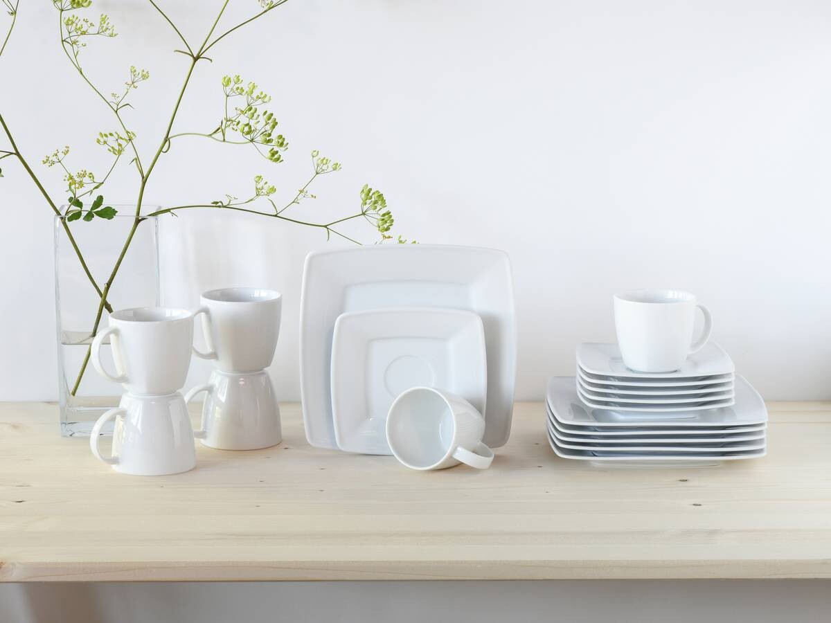 CreaTable Kaffeeservice Victoria weiß Porzellan 18 tlg.