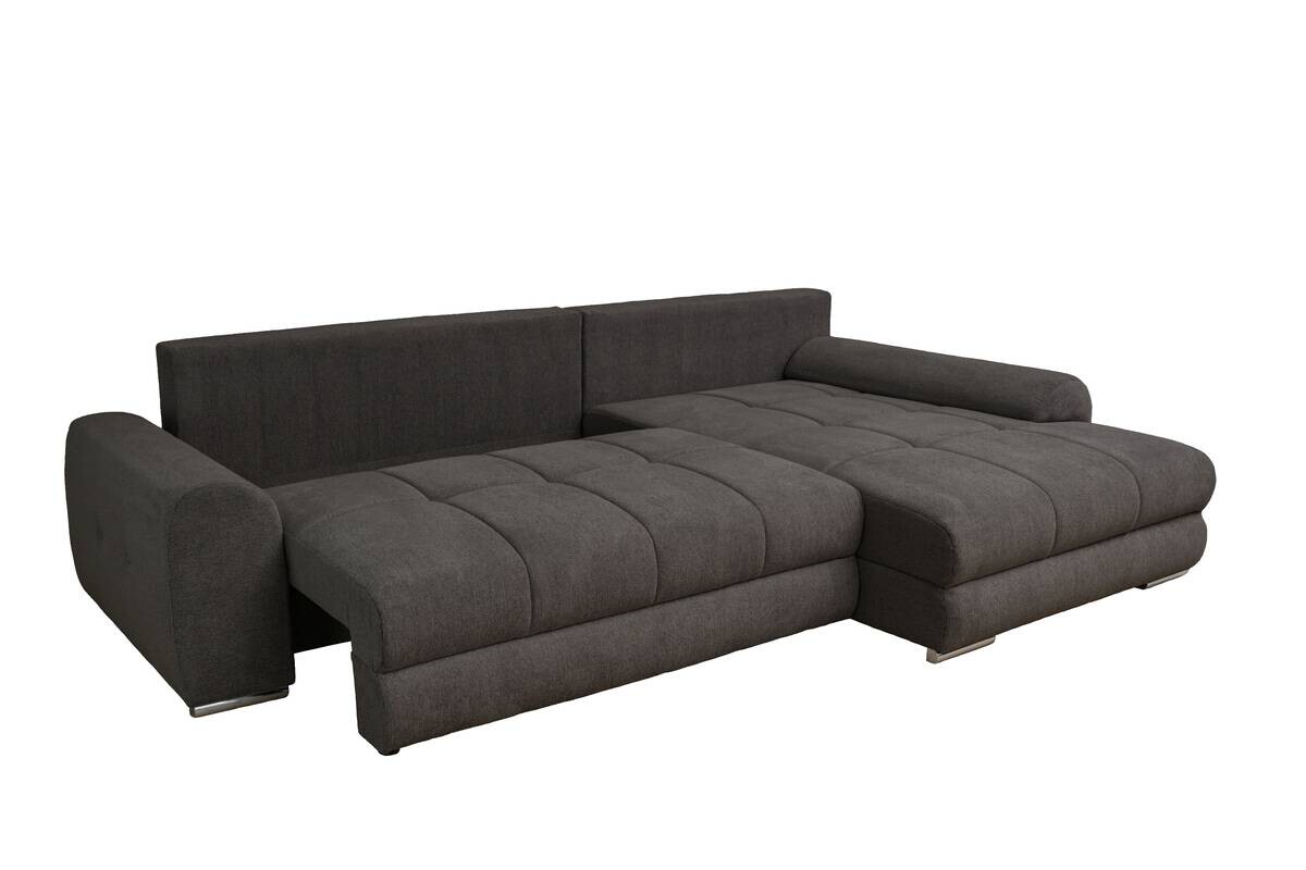 Ecksofa mit Bettfunktion und Bettkasten Lorenz braun Microfaser B/H/T: ca. 284x74x180 cm