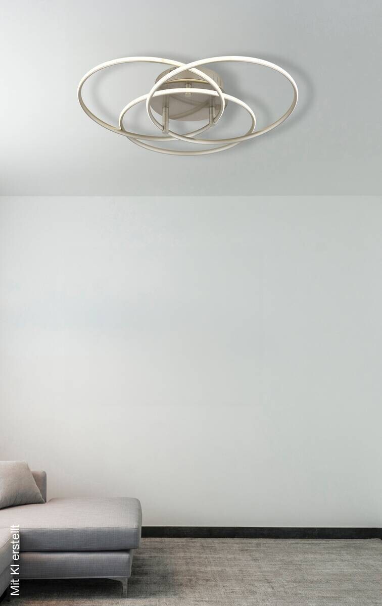 GLOBO Deckenleuchte nickel matt Opal Metall Aluminium H/D: ca. 9,4x45,6 cm 1 Brennstellen
