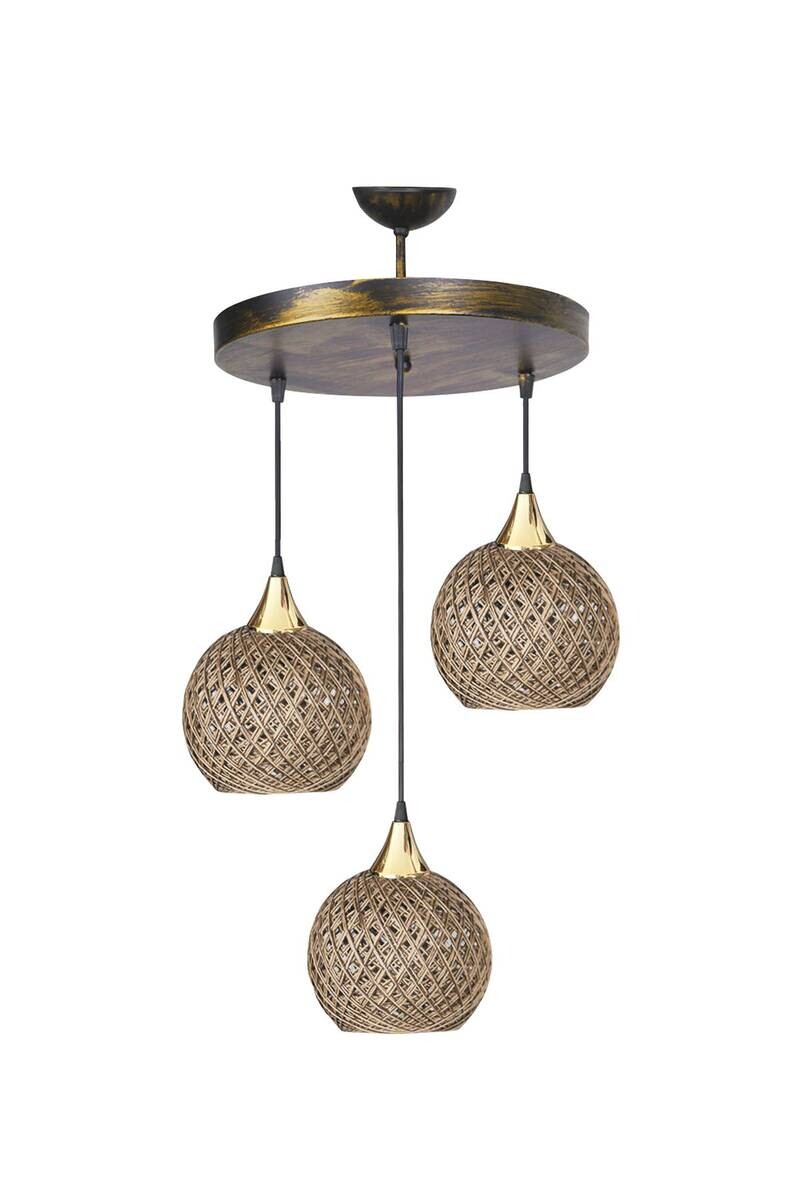 Opviq Pendelleuchte Crayon beige Metall B/H/T/L/D: ca. 32x80x32x32x32 cm E27 3 Brennstellen