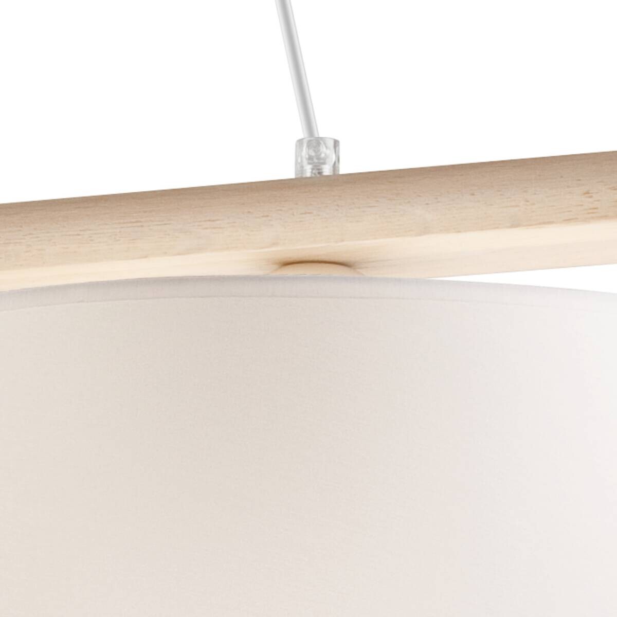 Lamkur Deckenleuchte weiß Stahl Holz B/H/L: ca. 24x45x90 cm 2 Brennstellen