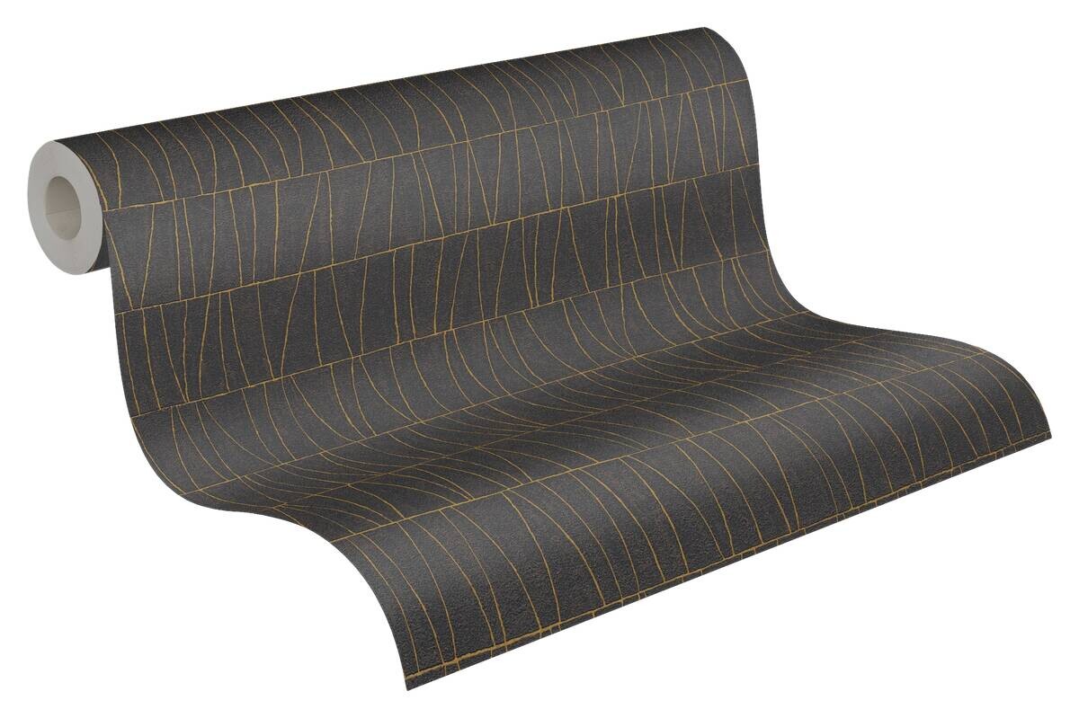 A.S.Creation Vliestapete gold schwarz anthrazit B/H/D: ca. 53x1005x8,4 cm