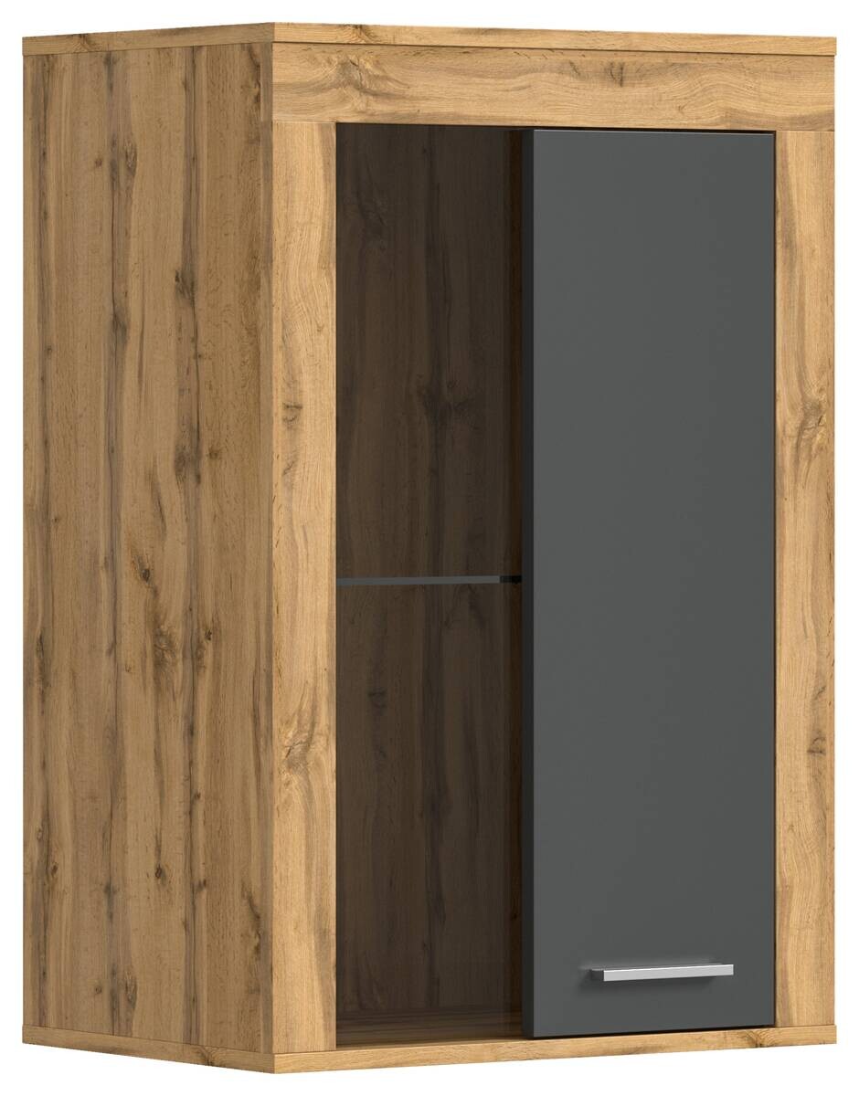 Vitrine Jam Eiche Wotan Nachbildung grau B/H/T: ca. 60x86x35 cm