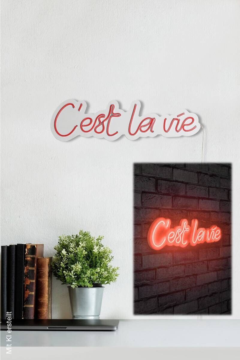 Opviq LED-Wandleuchte rot PVC B/H/T/L: ca. 50x14x2x50 cm