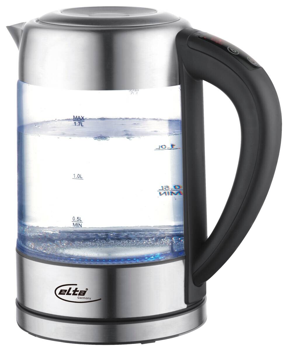 Elta Glas-Wasserkocher GWK-2200.4T schwarz Edelstahl Glas Edelstahl B/H/T: ca. 25x23x15 cm ca. 1,7 l