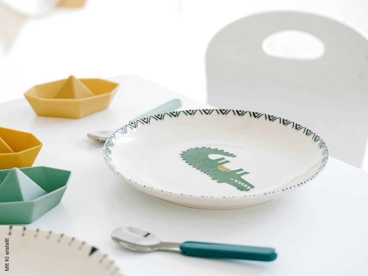 CreaTable Tellerset Safari mehrfarbig Steinzeug D: ca. 21 cm