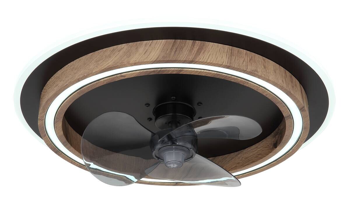 GLOBO Deckenventilator Opal schwarz dunkelbraun H/D: ca. 13,5x50 cm max. 32 W