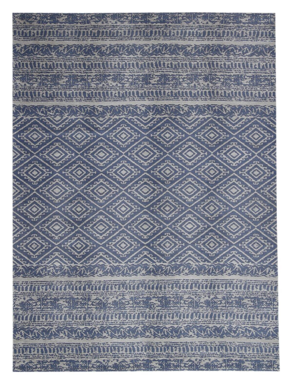 Kayoom Flachgewebeteppich Sunny 110 hellblau B/L: ca. 120x170 cm