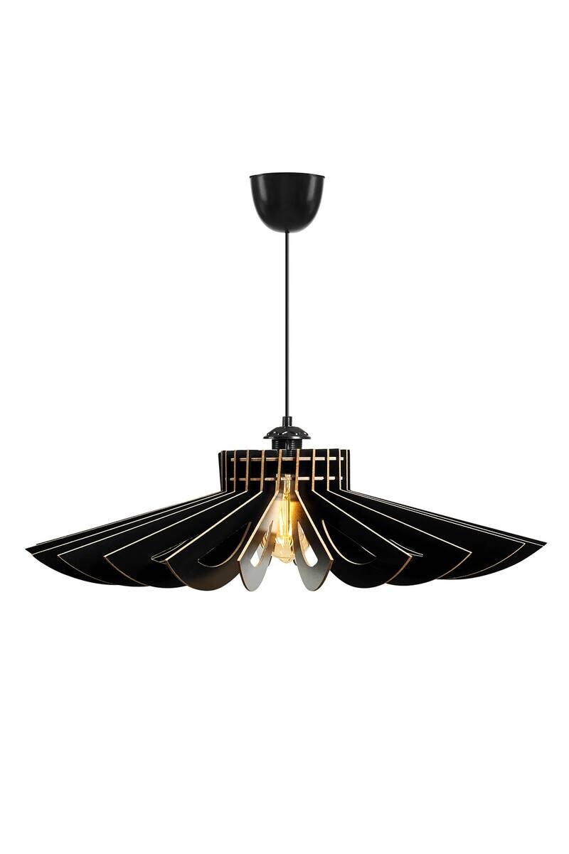 Pendelleuchte schwarz MDF B/H/L/D: ca. 52x45x52x52 cm E27 1 Brennstellen