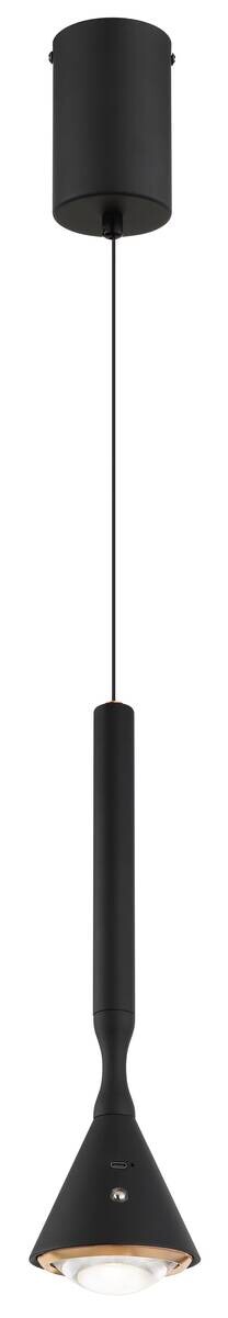 GLOBO Hängeleuchte schwarz Opal Kunststoff Metall H/D: ca. 210x9,9 cm 1.0 Brennstellen