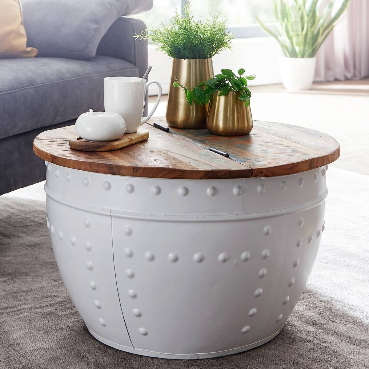 Wohnling Couchtisch weiß B/H/T: ca. 60x36x60 cm