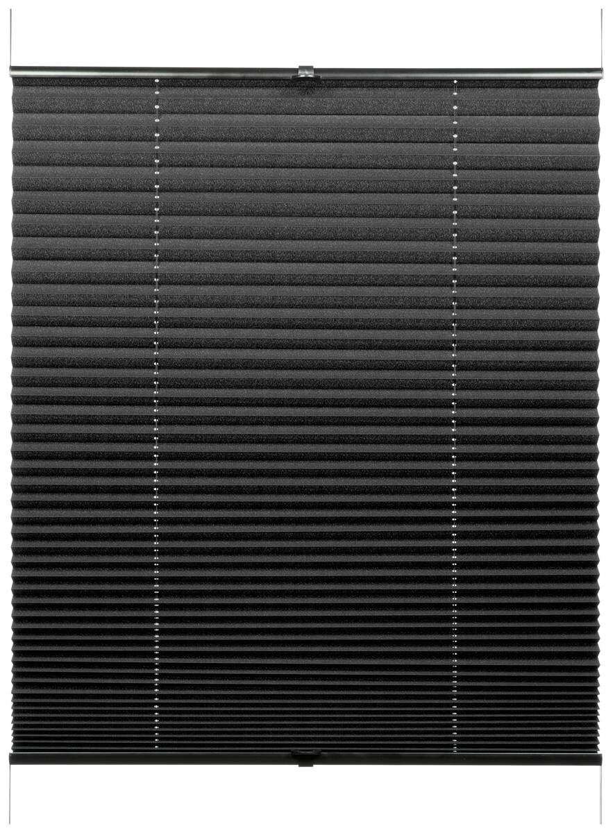 Boviva Spannplissee schwarz 100% Polyester B/L: ca. 60x210 cm