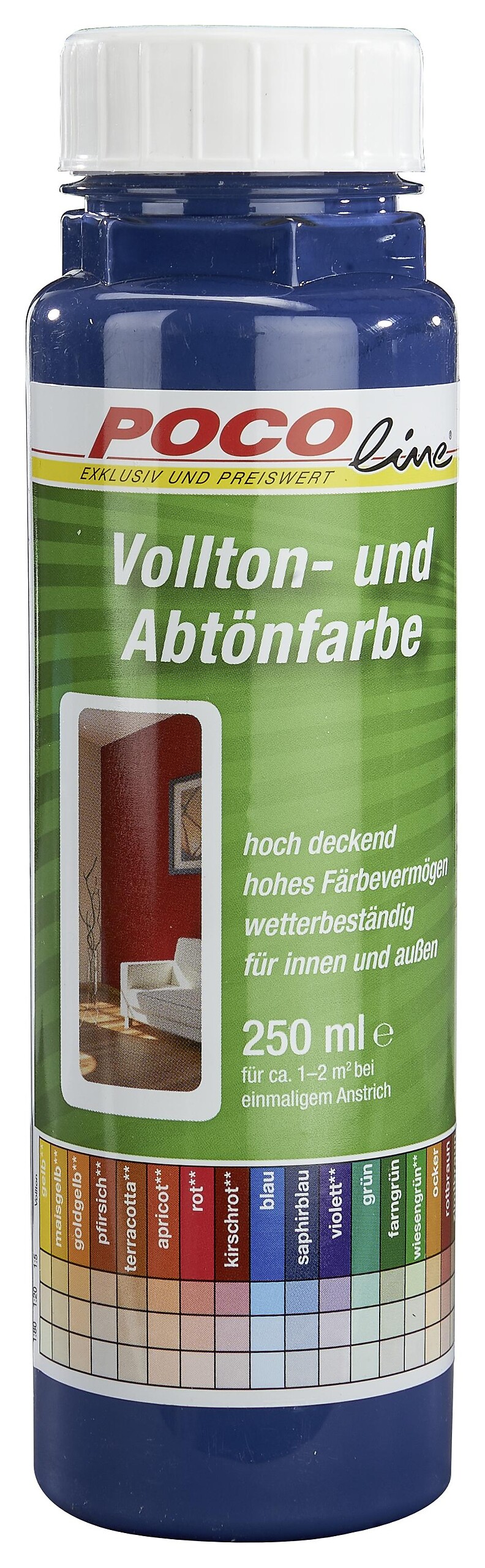 POCOline Vollton- und Abtönfarbe saphirblau ca. 0,25 l