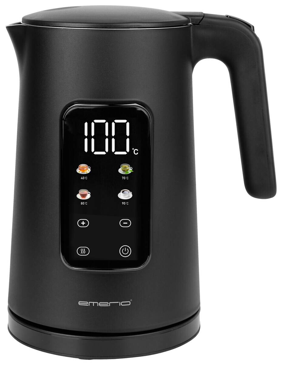 Emerio Wasserkocher WK-132229 schwarz Metall B/H/L: ca. 16,1x26x22,2 cm ca. 1,7 l