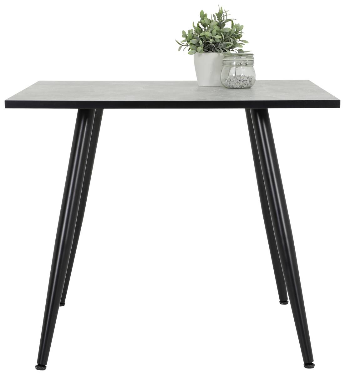 Esstisch Alena Beton Optik schwarz B/H/T: ca. 90x76x90 cm