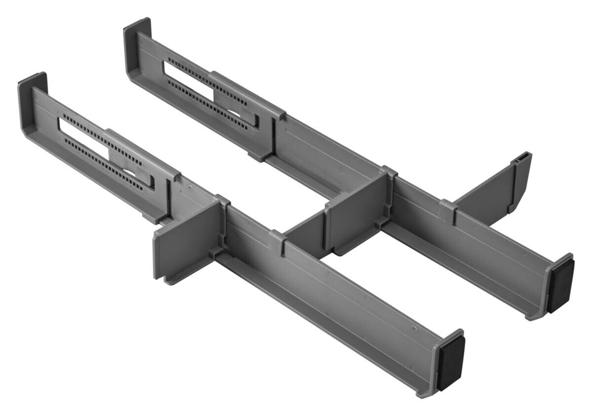 Metaltex Schubladen-Organizer Multi-Fit grau Kunststoff