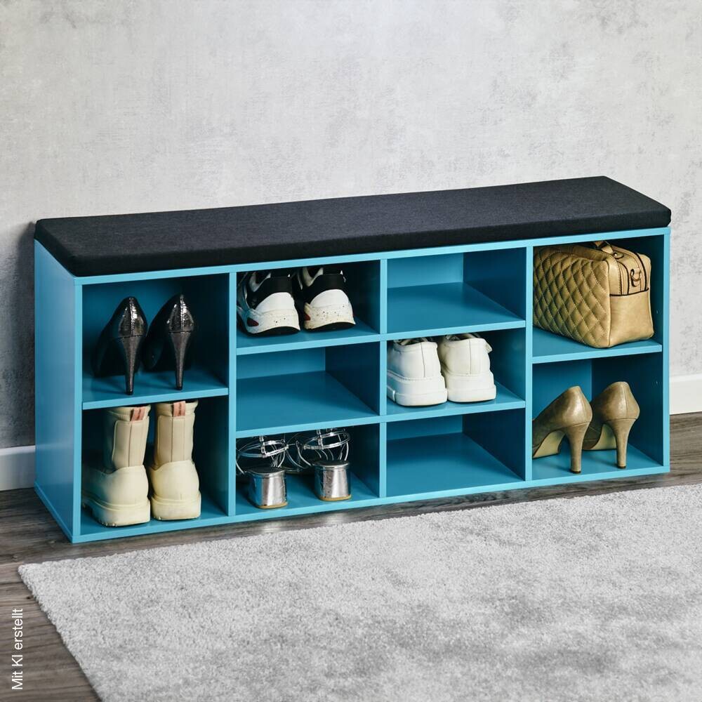 Kesper Schuhregal türkis Spanplatte B/H/T: ca. 103,5x48x29,5 cm