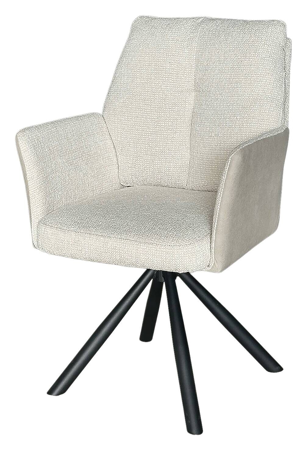 Armlehnstuhl beige Webstoff Microfaser B/H/T: ca. 60x88x66 cm