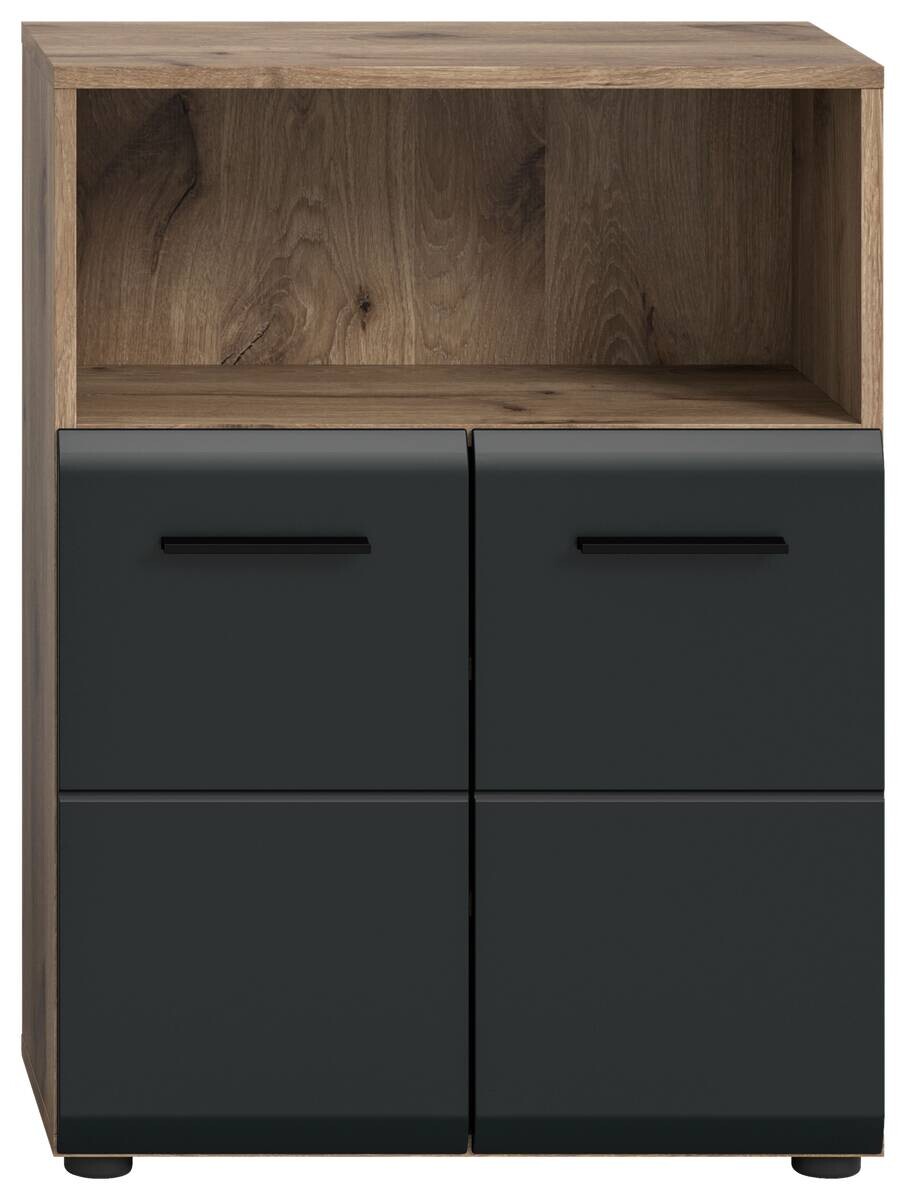 Schrank Ice Nox Oak Nachbildung schwarz matt B/H/T: ca. 60x80x30 cm