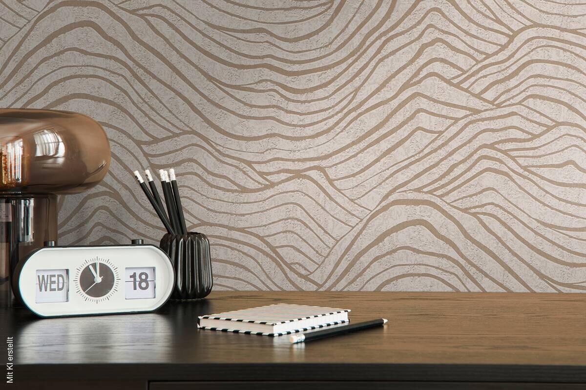 A.S.Creation Vliestapete beige grau gold B/H/D: ca. 53x1005x8,4 cm