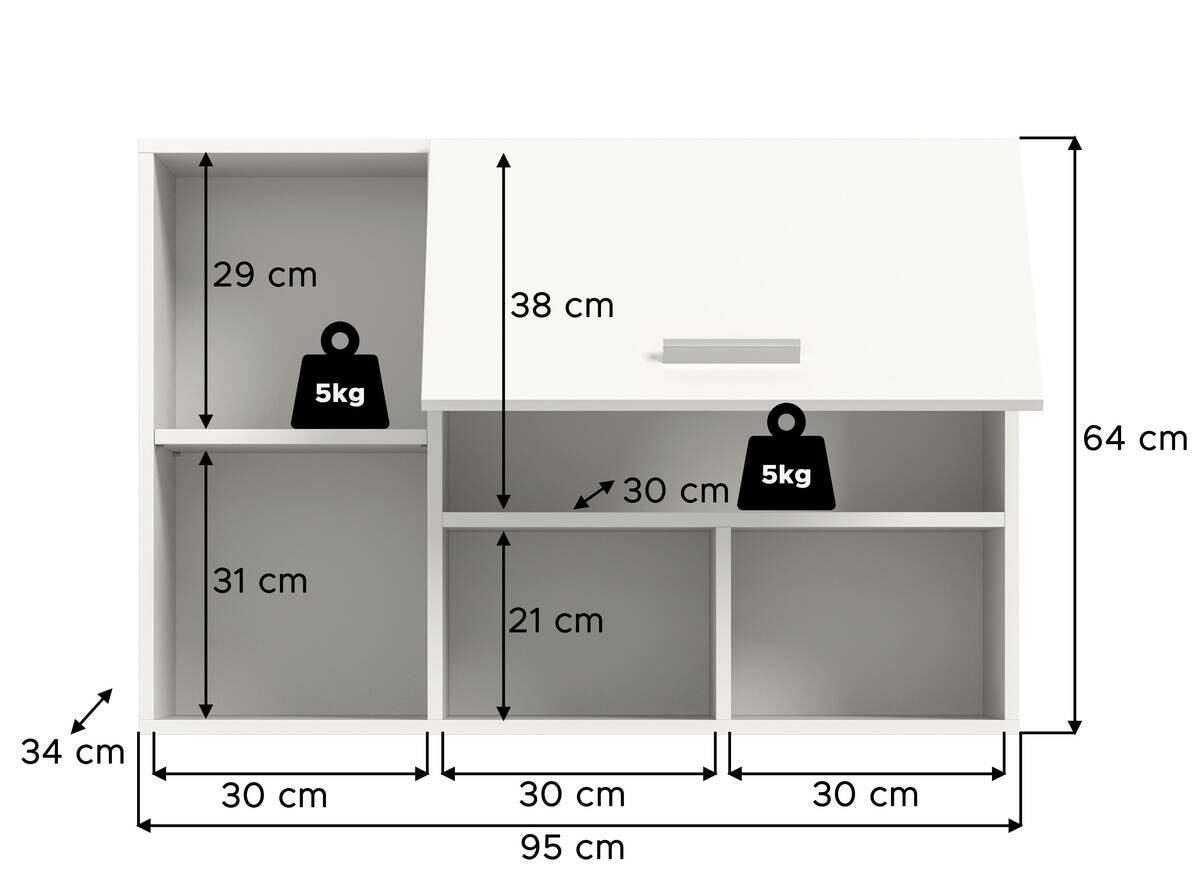Hängeschrank Free weiß B/H/T: ca. 64x95x34 cm