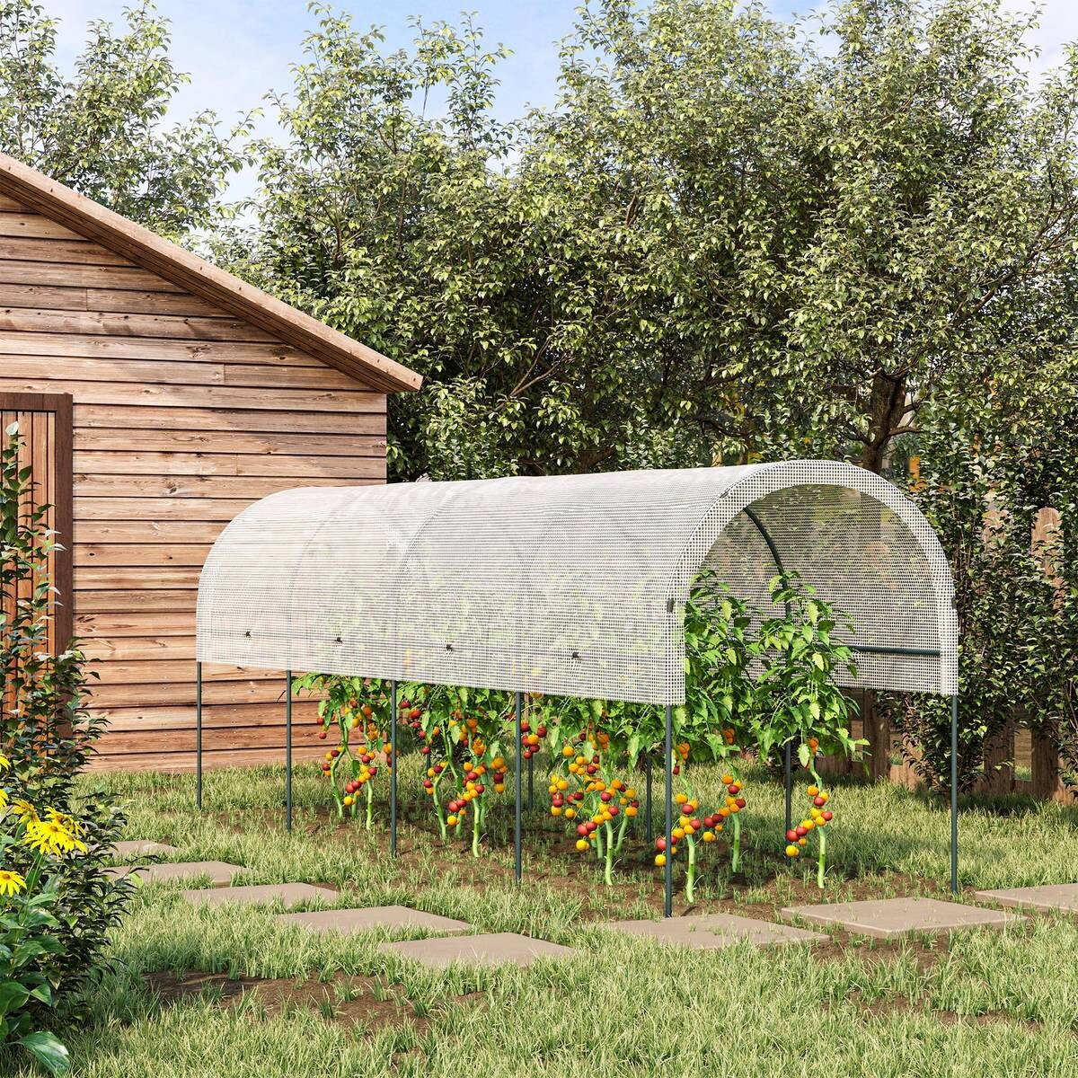 Outsunny Tomatengewächsüberdachung B/H/L: ca. 120x170x400 cm