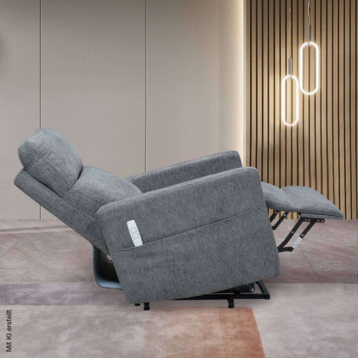 TV-Sessel grau Polyester B/H/T: ca. 79x105x98 cm