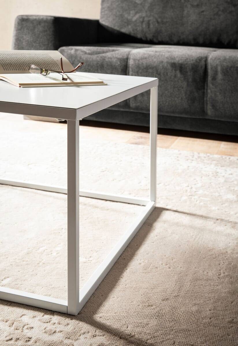 Wohnling Couchtisch weiß Stahl B/H/T: ca. 60x40x60 cm