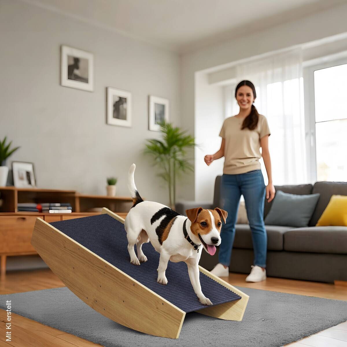 PawHut Hundewippe Holzoptik Holz B/H/L: ca. 39,5x20x80 cm