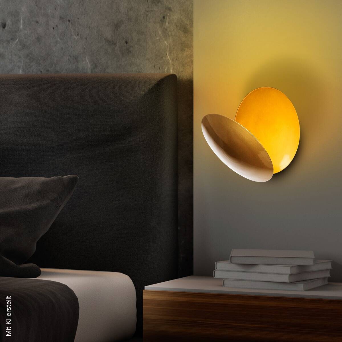 Opviq LED-Wandleuchte gold Metall B/H/T: ca. 25x25x16 cm