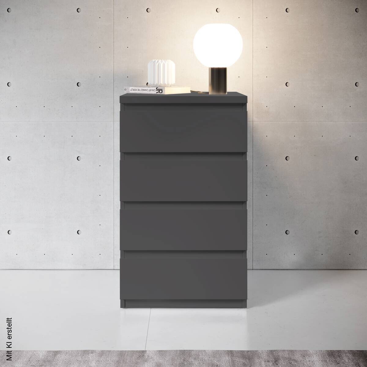 Nachtkonsole Olli Graphit B/H/T: ca. 45x79x38 cm