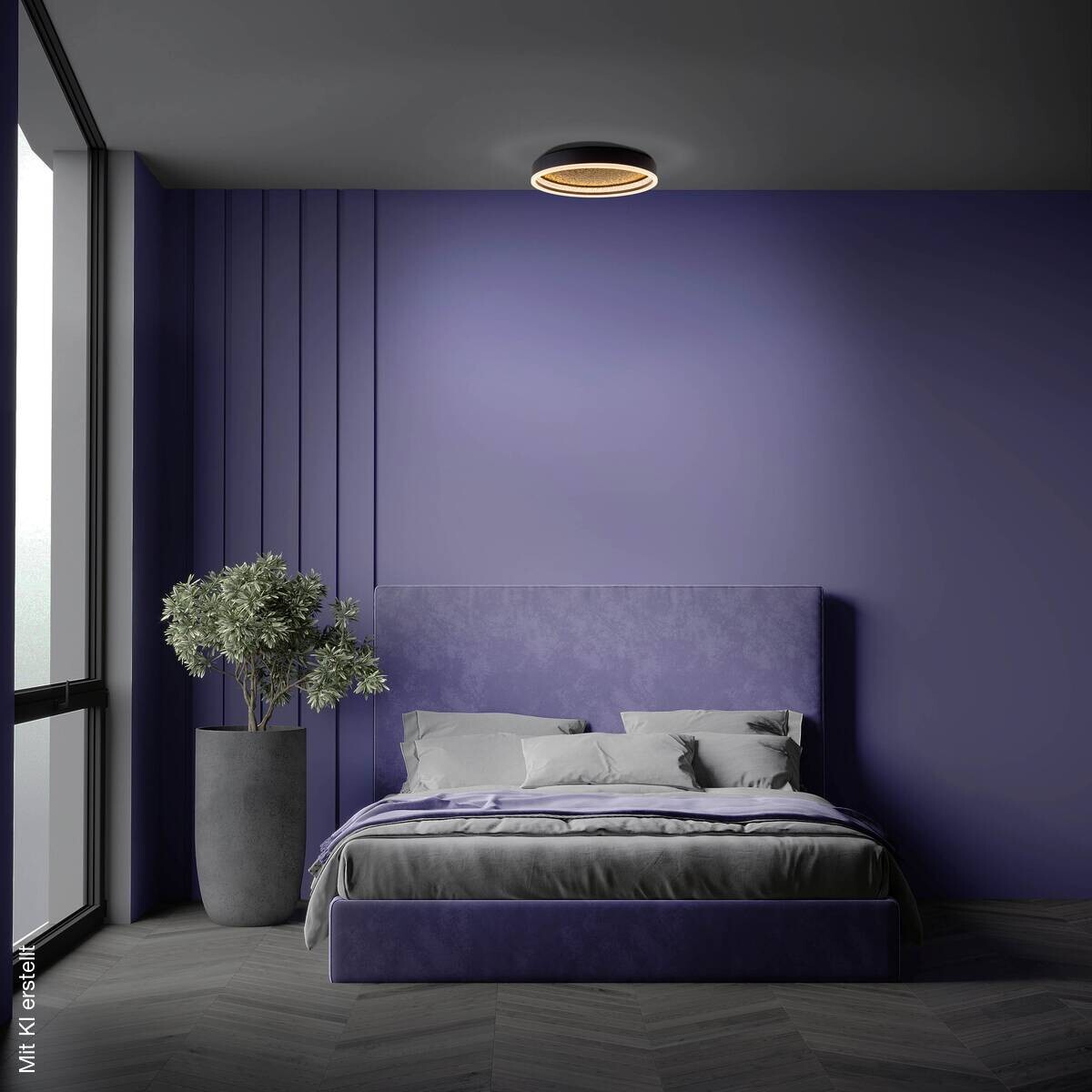 Näve Leuchten Deckenleuchte 1392322 schwarz Metall Kunststoff B/H/T: ca. 40x7x40 cm null 1 Brennstellen