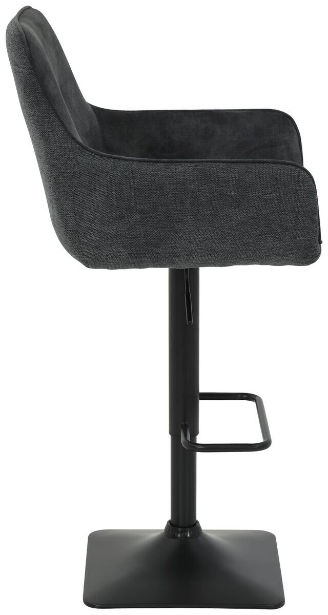 Barhocker Dora, 2er-Set anthrazit Webstoff Samtoptik B/H/T: ca. 51x117x57 cm