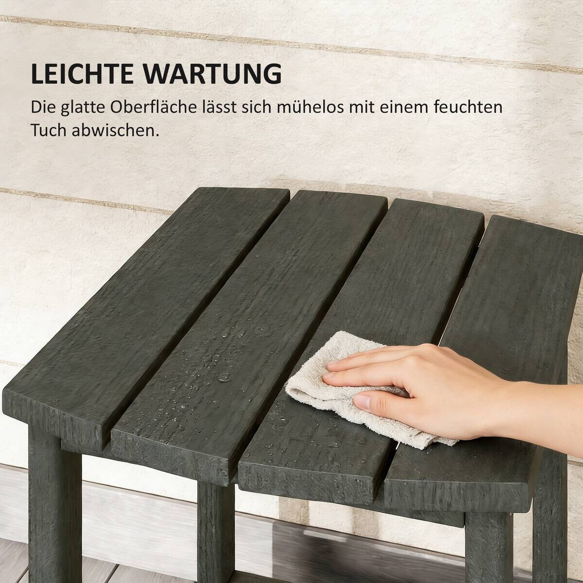 Outsunny Beistelltisch grau Kunststoff B/H/L: ca. 37x46x48 cm