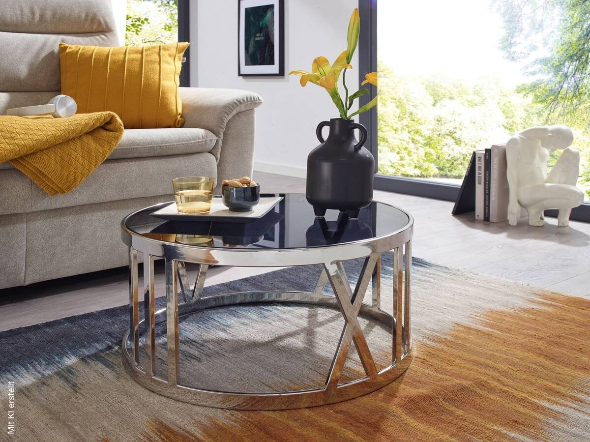 Couchtisch silber B/H/T: ca. 60x30x60 cm
