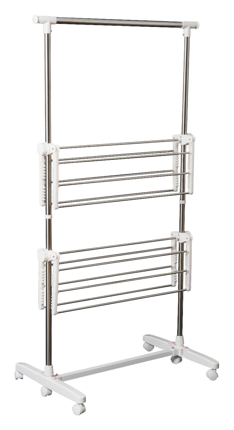 HOMCOM Turmwäscheständer silber Edelstahl H/T/L: ca. 154x62x136 cm