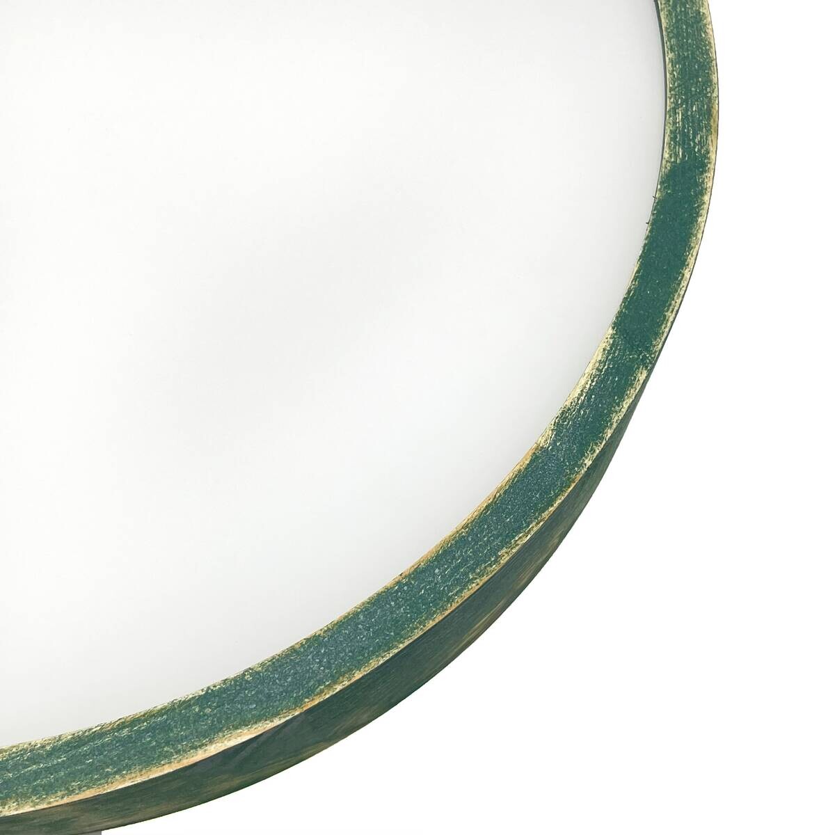 Lamkur Deckenleuchte hellbraun grün Glas Holz B/H/L: ca. 48x48x10 cm 3 Brennstellen