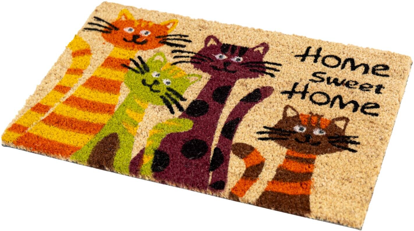Fußmatte Kokos Cats Multi B/L: ca. 40x60 cm