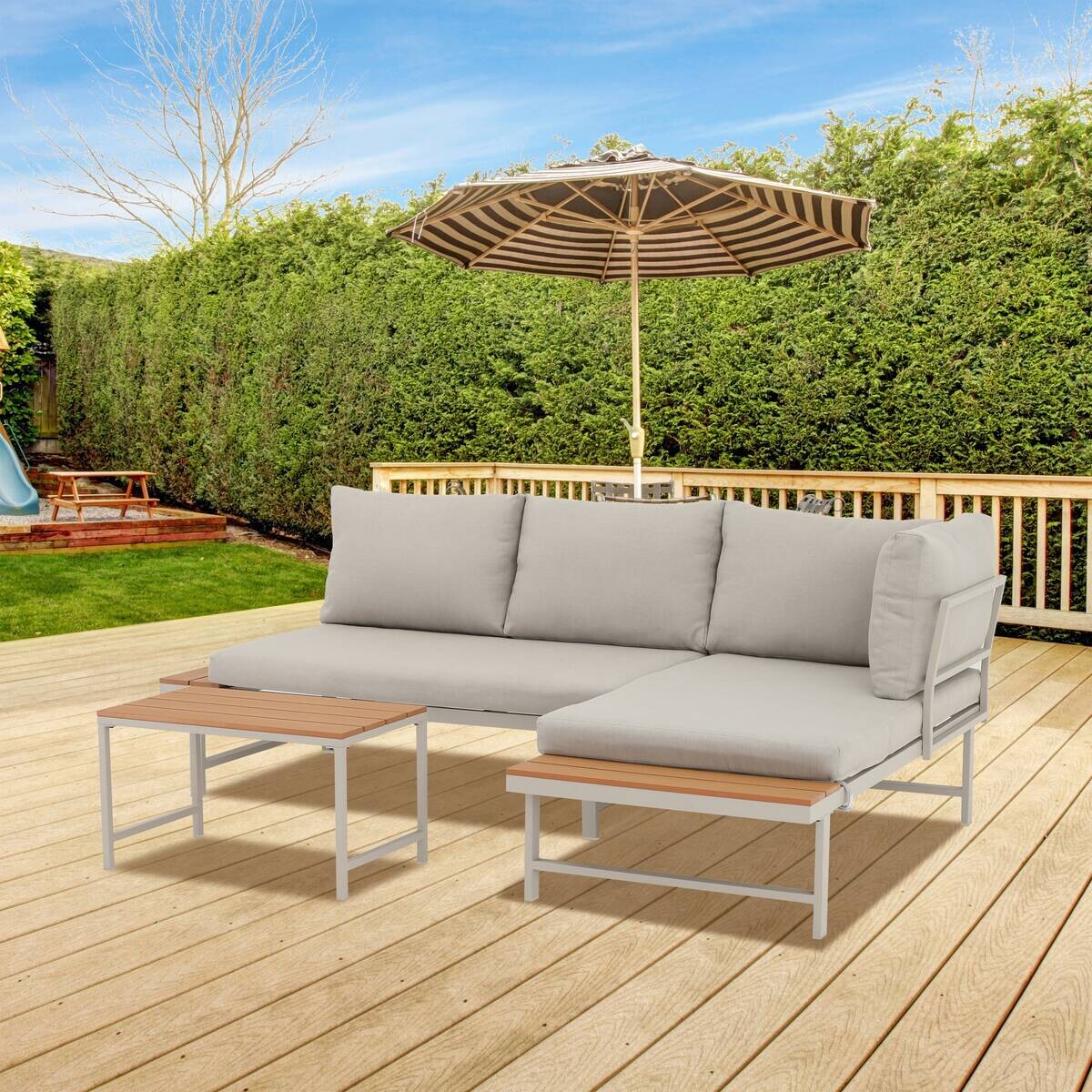 POCOline Gartensitzgruppe Onno hellgrau Stahl