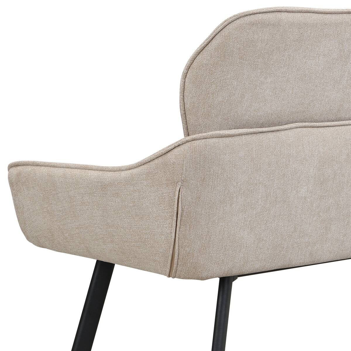 Sitzbank RICO schwarz taupe Metall Stoff B/H/T: ca. 160x90x62 cm