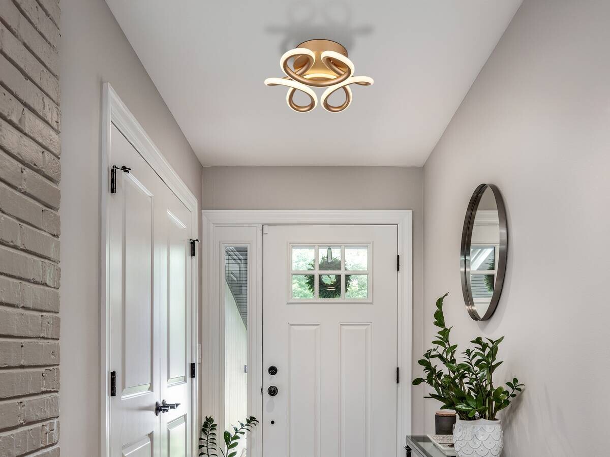 GLOBO Deckenleuchte champagner Metall Aluminium H/D: ca. 10x26 cm 1 Brennstellen