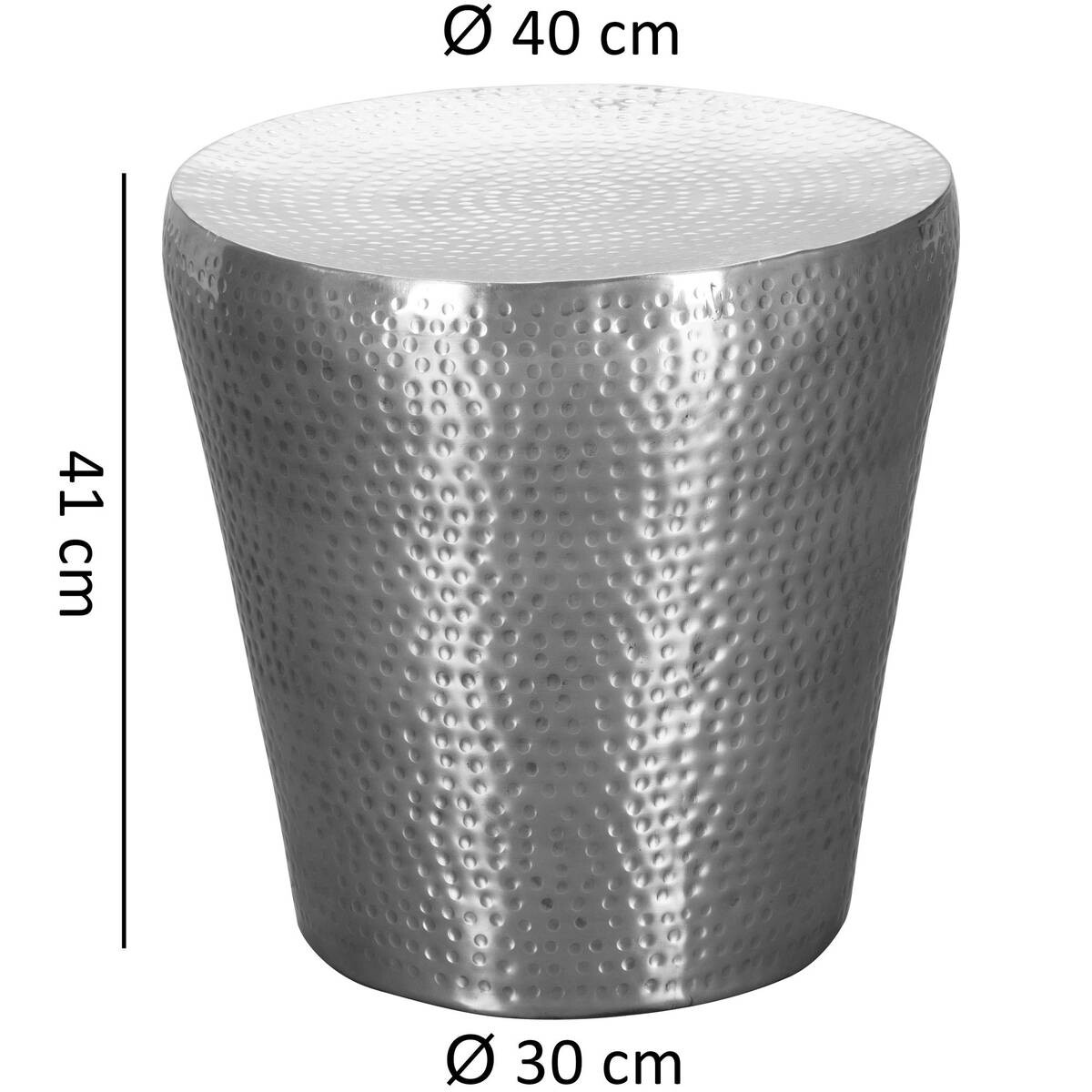 Beistelltisch silber Aluminium B/H/T: ca. 41x41x41 cm
