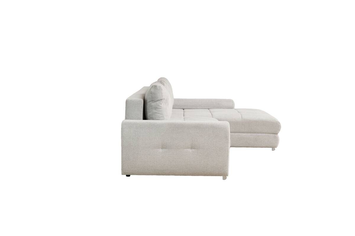 Ecksofa mit Bettfunktion und Bettkasten Lorenz taupe Microfaser B/H/T: ca. 284x74x180 cm
